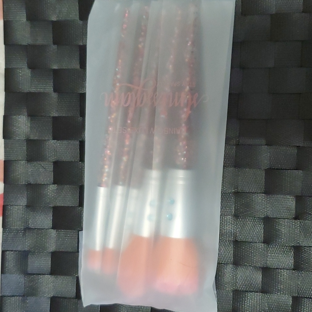 SLMISSGLAM Rainbow Luxe Set 5 Brushes NEW Glitter Makeup